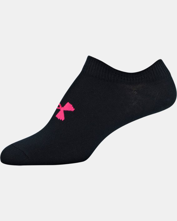 ถุงเท้า UA Essentials No Show สำหรับเด็กผู้หญิง – แพ็ก 6 คู่, Black, pdpMainDesktop image number 1